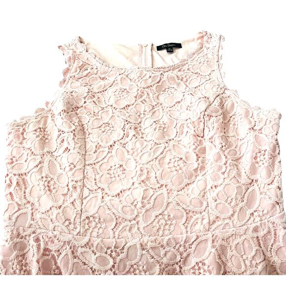 CITY STUDIO SLEEVELESS ROUND NECK MIDI LACE SKATER DRESS, JUNIOR, 15, PINK-LINED - Picture 6 of 12